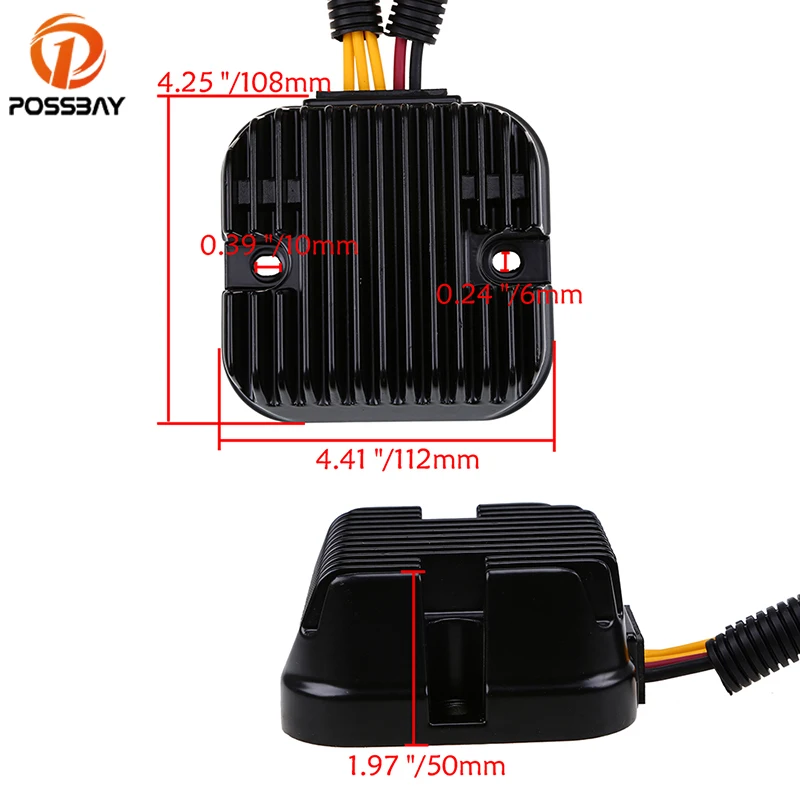 Серебряный выпрямитель регулятора напряжения POSSBAY для мотоциклов Polaris RZR 4 XP 900 2013