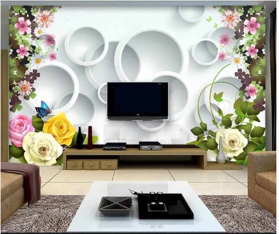 Фотообои на заказ 3d Настенные обои пасторальный пейзаж модные красивые розы