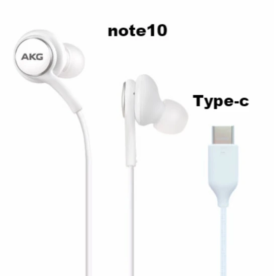 Наушники AKG черные eo IG955 3,5 мм/type-c в уши с микрофоном Проводная гарнитура для Galaxy samsung note10/note10+ S8 S9 s10 смартфон - Цвет: Type c white  no box