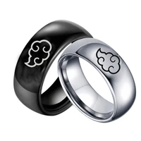 stainless steel cloud logo couple rings simple fashion mens womens ring blue black silver gold couple gift jewelry wholesale