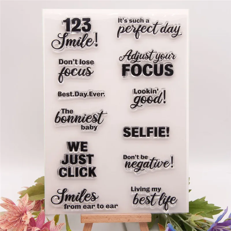 

2021 Clear Stamp Of Focus Best life Letters Scrapbook Paper DIY Soft Seal Transparent Ink Painting Stencil Handcrafts Postcard