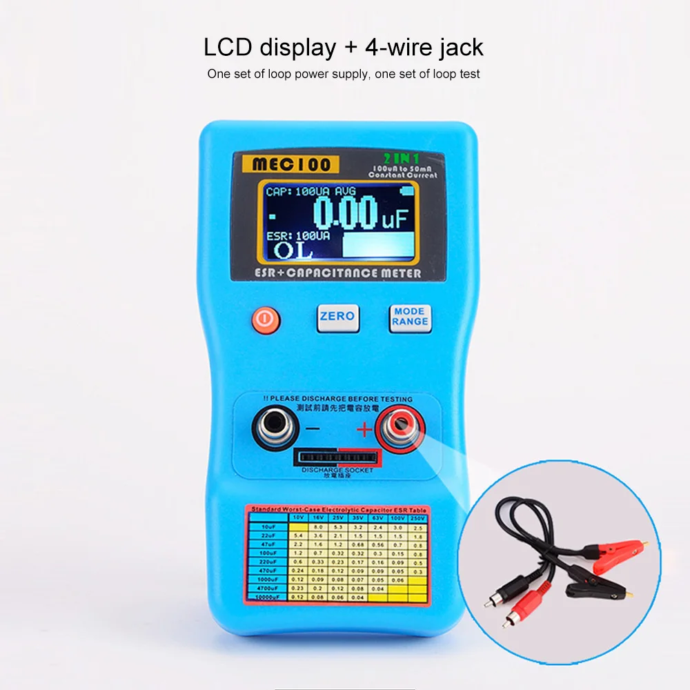 

JINGYAN ESR Capacitance Meter MEC-100 Capacitor Automatic Range High Precision Digital Display Capacitance Meter
