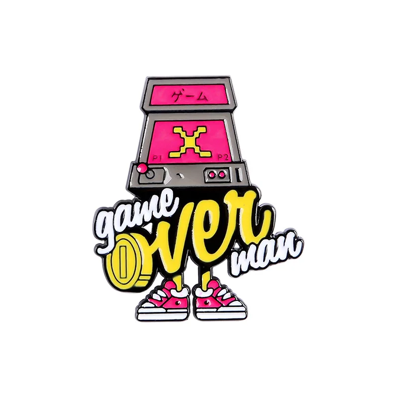 Мультяшный значок игровой автомат броши для женщин креативная эмалированная