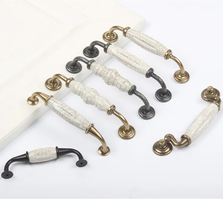 1 шт. европейские винтажные трещины керамические ручки для шкафов и ручек шкаф