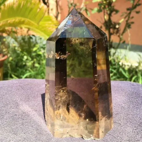 360-380 г натуральный Смоки Кварц обелиск кристаллическая палочка точечное