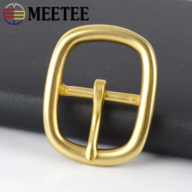 Meetee 30 мм Одноцветный ремень из чистой латуни пряжки для мужчин и женщин мужские