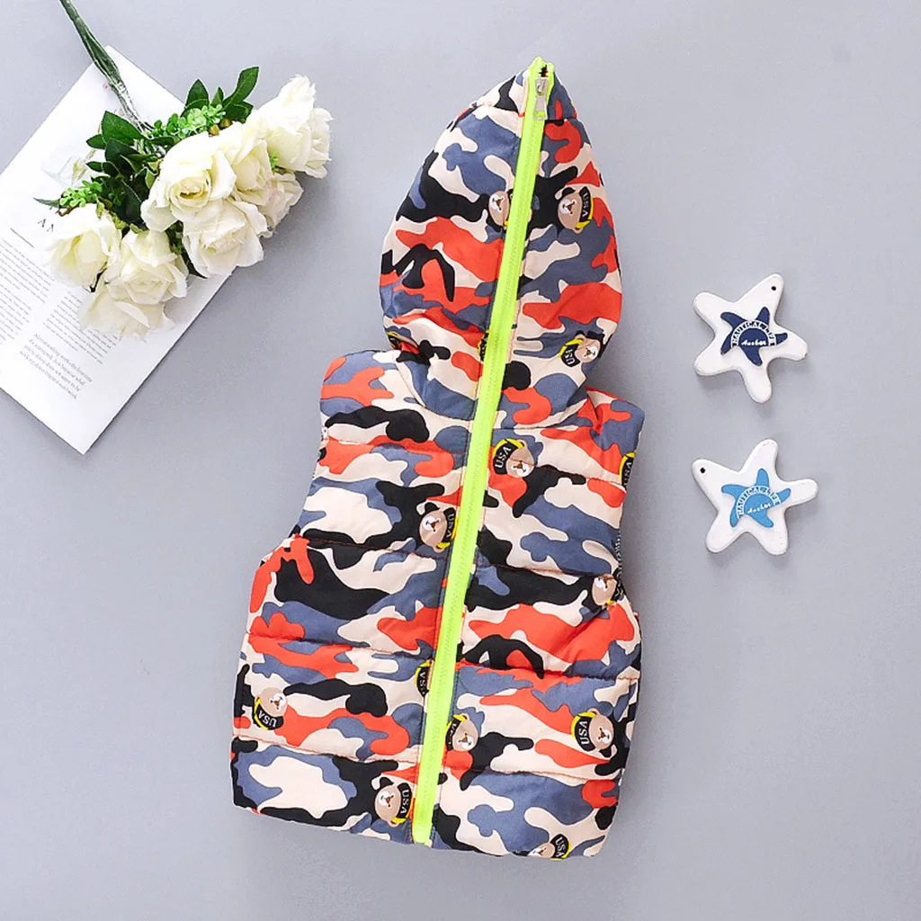 Детский жилет для маленьких мальчиков и девочек куртка пальто зимняя теплая