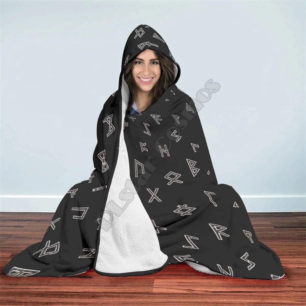 

Viking Tattoo Breathable Hooded Blanket 3D Printed Wearable Blanket Adults kids Blanket blanket throw blanket Drop Shipping 07