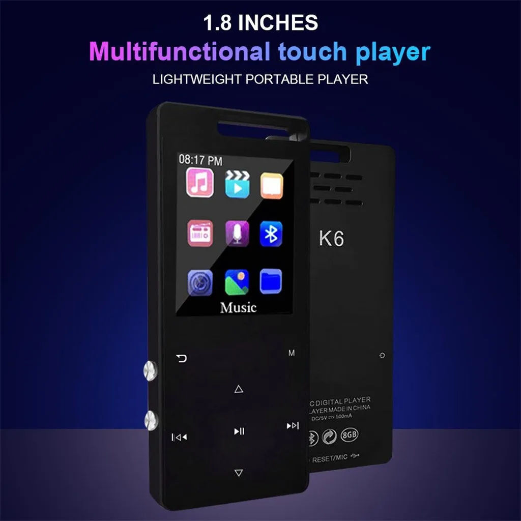 

MP3 / MP4 Bluetooth sports player with headphones 8gb 1.8 inch Contact screen USB Hi fi Music Player With sd card