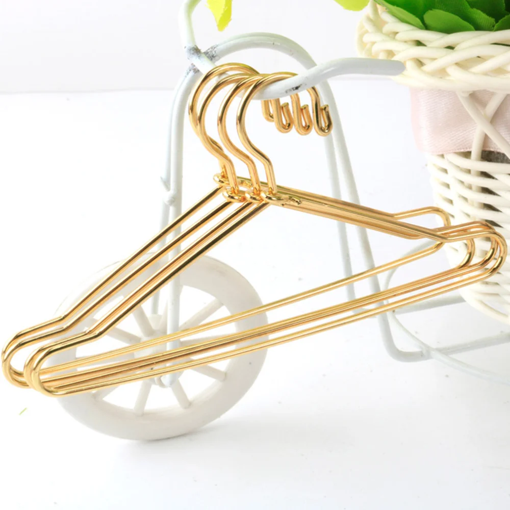 

10 Pcs 1 Bag Durable Drying Racks Clothes Racks Simple Clothes Holders (Golden)
