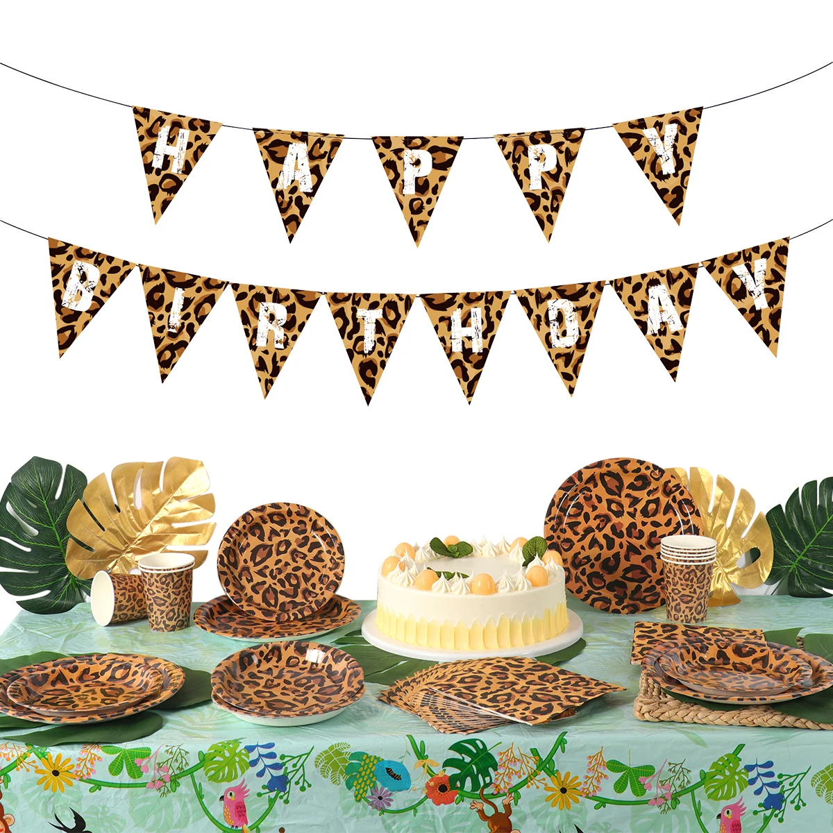 

Jungle Forest Wild Animal Disposable Tableware Safari Party Baby Shower 1st Birthday Party Decor Kids Jungle Party Supplies