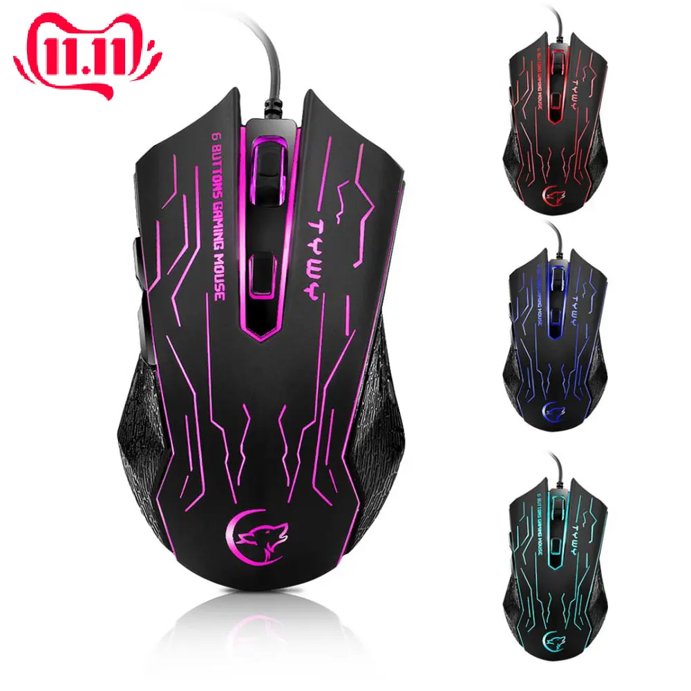 USB проводные компьютеры ПК ноутбук игровая мышь цветная светодиодная подсветка