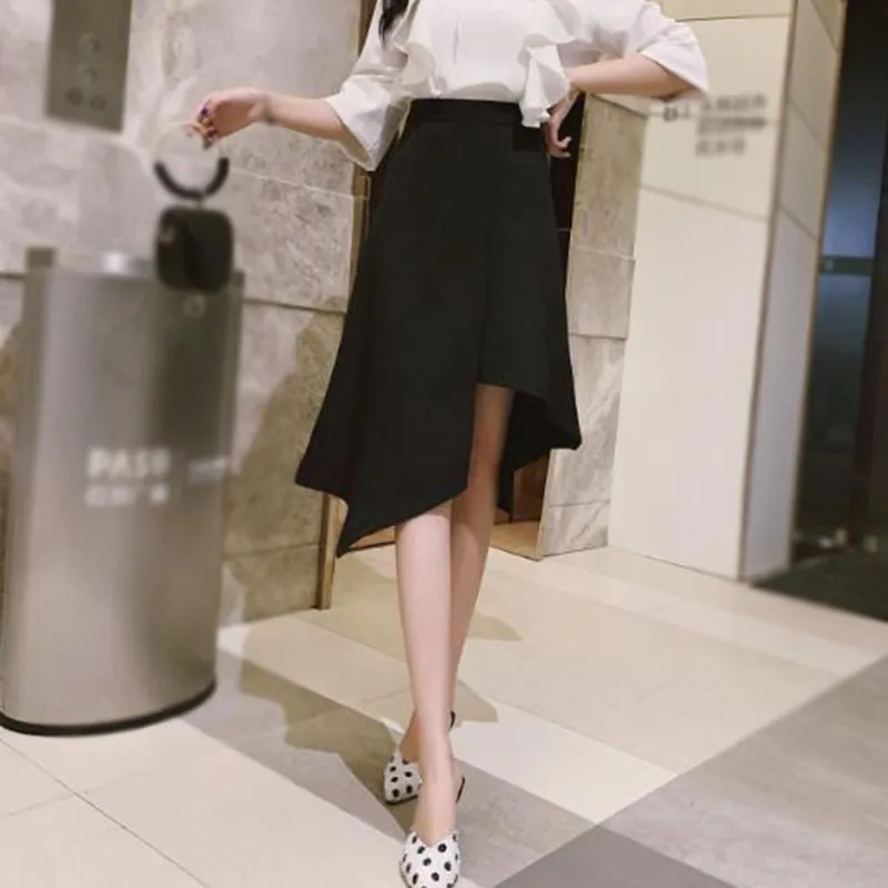 

Women Skirts Summer Sexy Slim Irregular Solid Color Fashion Skirts Female High Waist Plus Size Comfortable Skirts