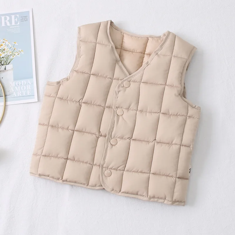 2019 г. Осенний хлопковый жилет для девочек куртки жилеты зимнее Детское пальто