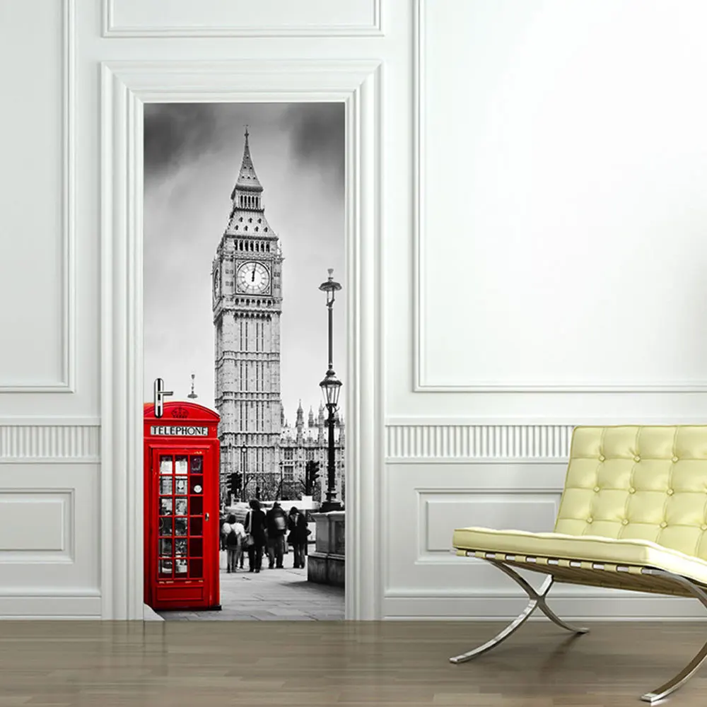 2 шт./компл. художественный декор для двери Big Ben Креативные 3D наклейки DIY узор