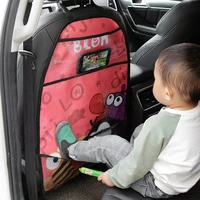 cute cartoon car anti kick pad auto care seat back protector case cover for baby child kick mat mud clean plastic anti kick pad