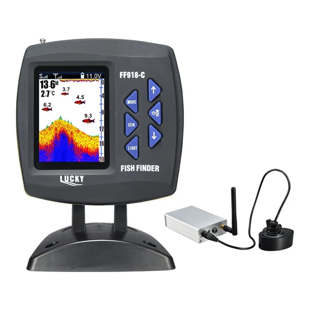 2019 Lucky Wireless Fish Finder Echo Detecting Fishing Detector with 3.5 Inch LCD 328ft/100m Depth underwater Camera FF918-C hot | Спорт и