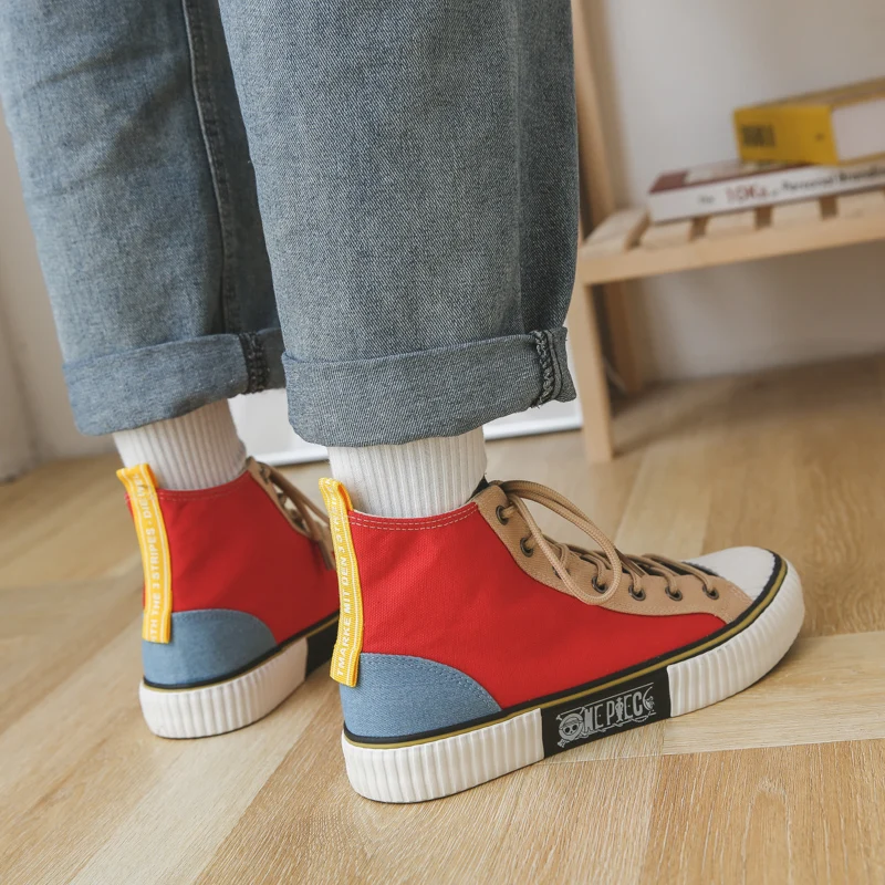 

Women Anime Shoes Sneakers For Men 2021 Cartoon Print Shoes Girls Canvas Sneakers Women's Designer High Top Flat Espadrilles