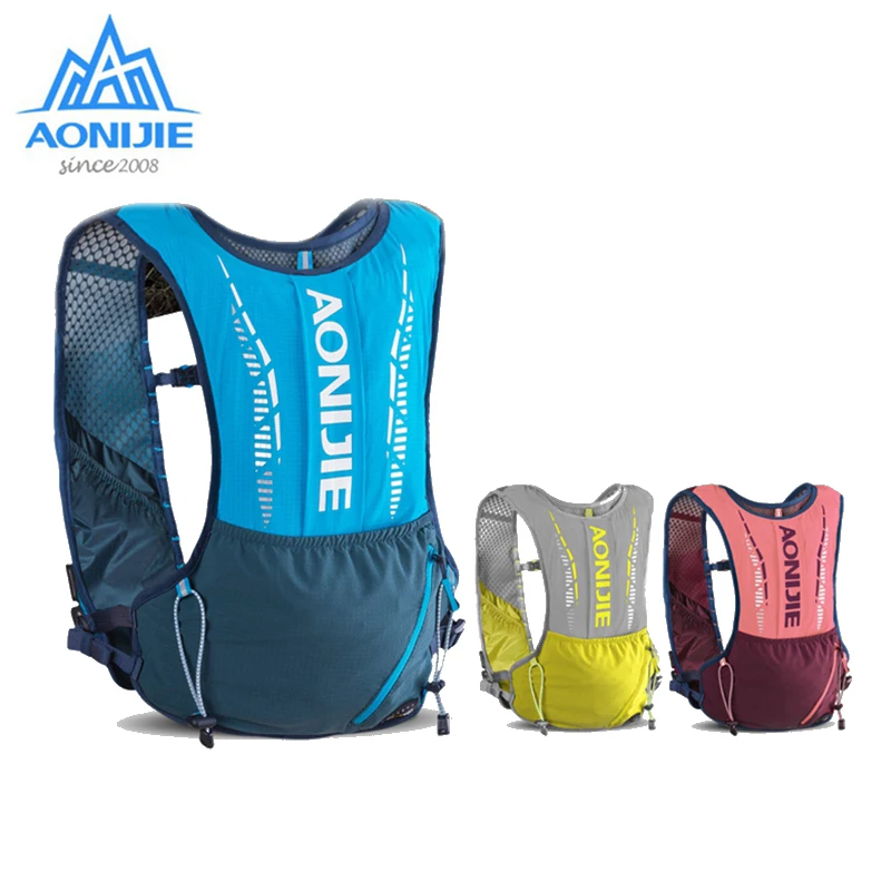AONIJIE Outdoor Hydration Backpack 5L Sports Running Vest Ultralight Bags Free Soft Water Flask For Camping Hiking Cycling C9102