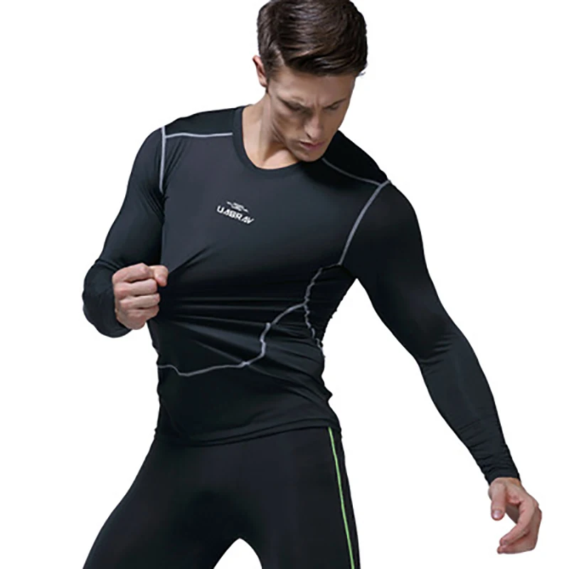 Рубашка для бега Мужская футболка полиэстер Спортивная тренировочная рубашка с