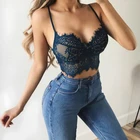 Бюстгальтер женский кружевной однотонный, Бралетт с цветочным принтом, бюстье с регулируемыми бретелями, кроп-топ, модное нижнее белье без подушечек, 2021