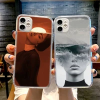 creative art design photos phone case for iphone 11 12 13 pro mini xs max 6 6s 7 8 plus x xr transparent coque shell funda cover