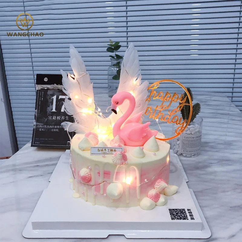 

Little Star Sweet Angel Wings Cake Topper Set Happy Birthday Cake Decoration Flamingo Party Cake Topper Decorating Baby Shower