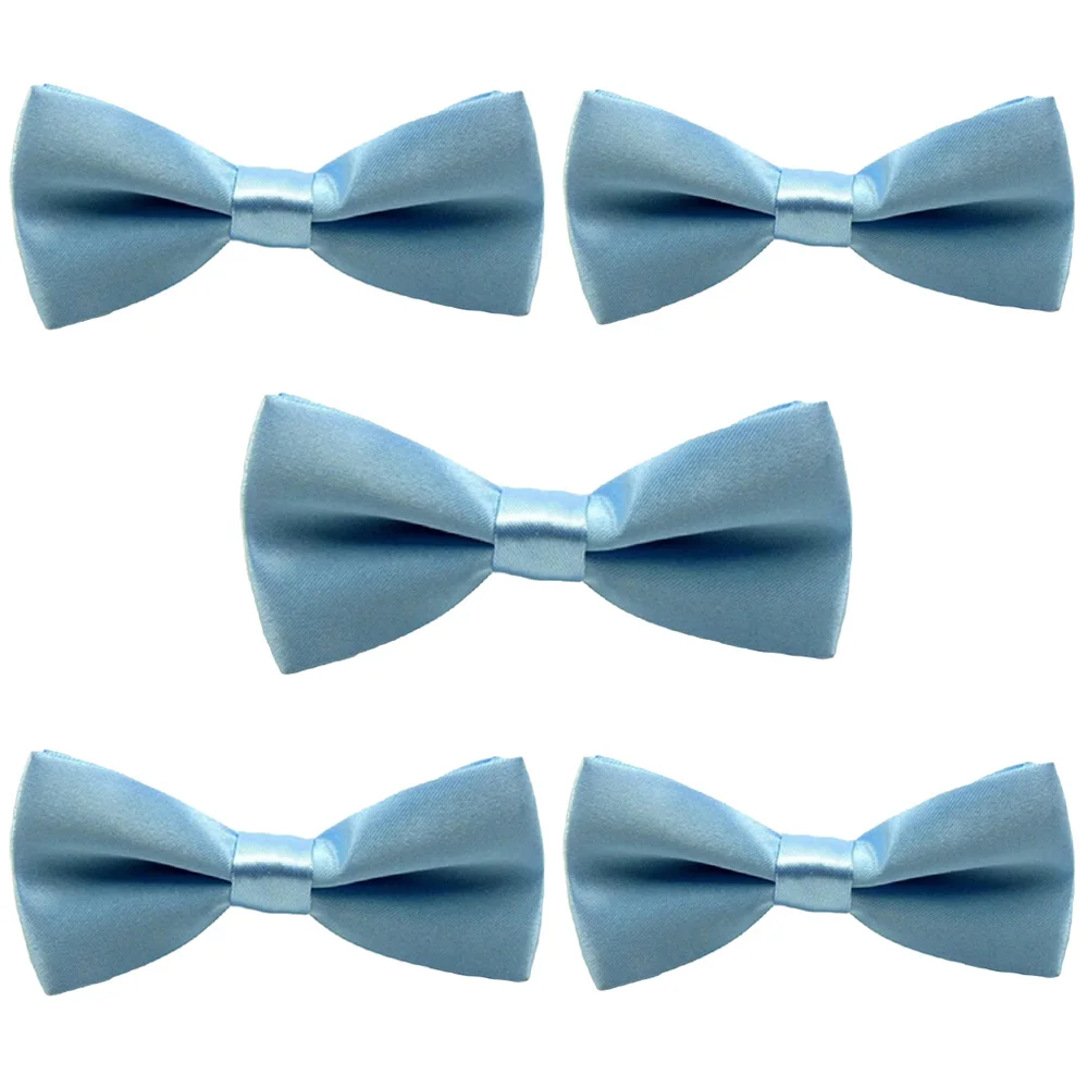 Light Blue-5 PCS 5 шт., Детские однотонные вечерние галстуки-бабочки для маленьких мальчиков, регулируемый галстук-бабочка YYTIE1005 - Цвет: Light Blue-5 PCS