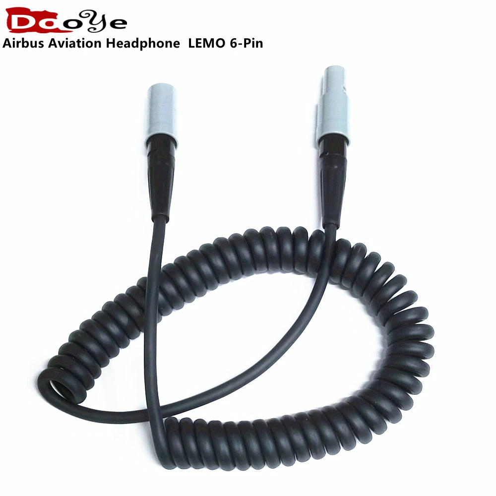 For Airbus Aviation Headphone BOSE A20 LEMO 6-Pin Headset Cable Aviation Headphone Spring extension cable earphone accessories