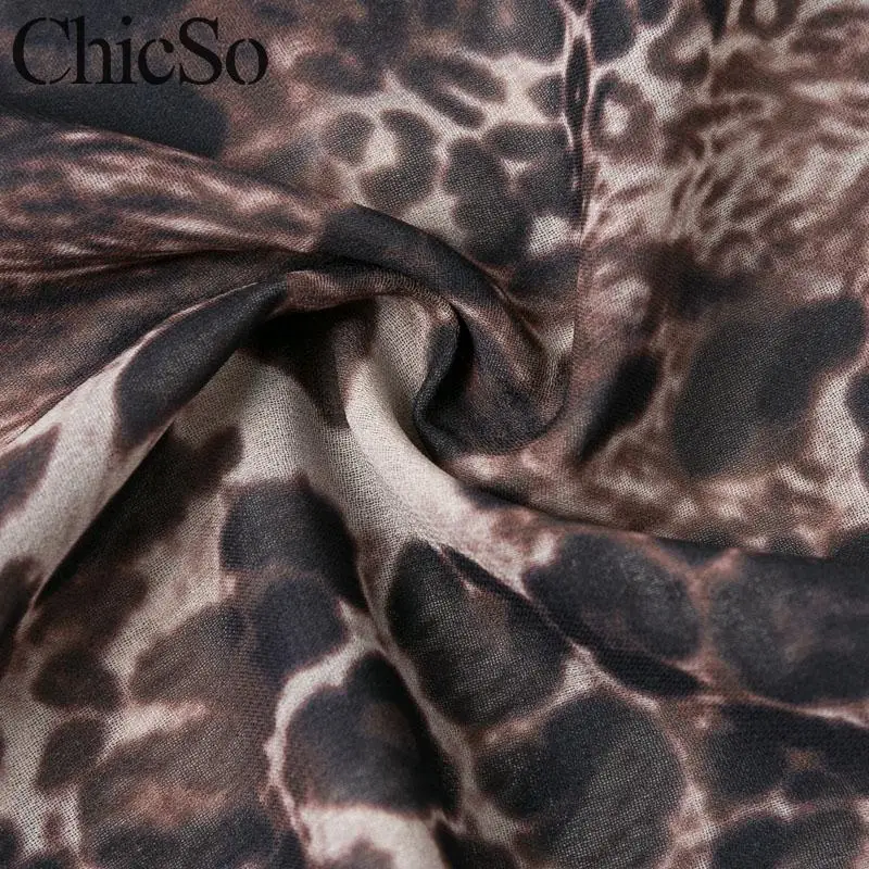 MissyChilli Two piece set bandage dress Women leopard print bodycon vintage Spring sexy elegant party club night new | Женская одежда