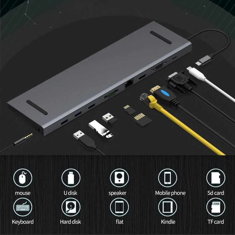 Набор контактов для тестирования 10 в 1 мульти Порты и разъёмы Usb C концентратор