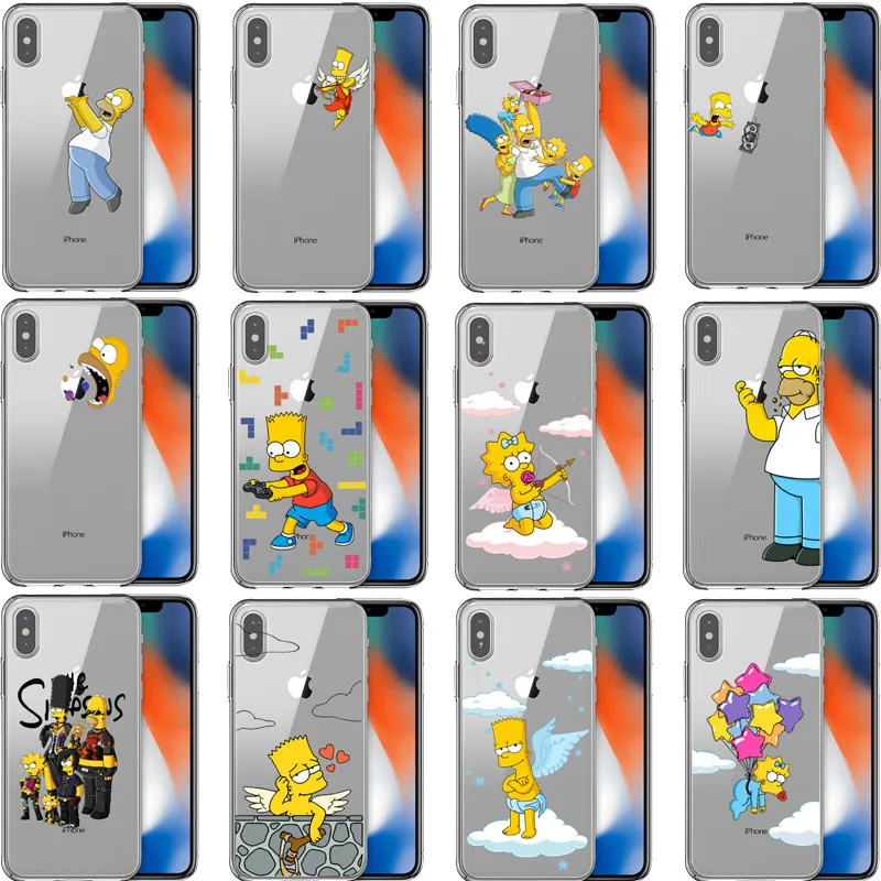 Os Симпсоны Desenhos Animados аниме Caso de телефоны Para o iphone X 4 5 6 7 8 Plus чехол для телефона из