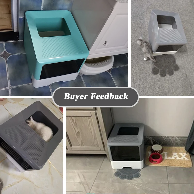 

Pets Bingo Cat Litter Box Fully Enclosed Foldable Cats Toilet with Shovel Drawer Type Deodorant Pet Potty for 8kg Kitten Tray