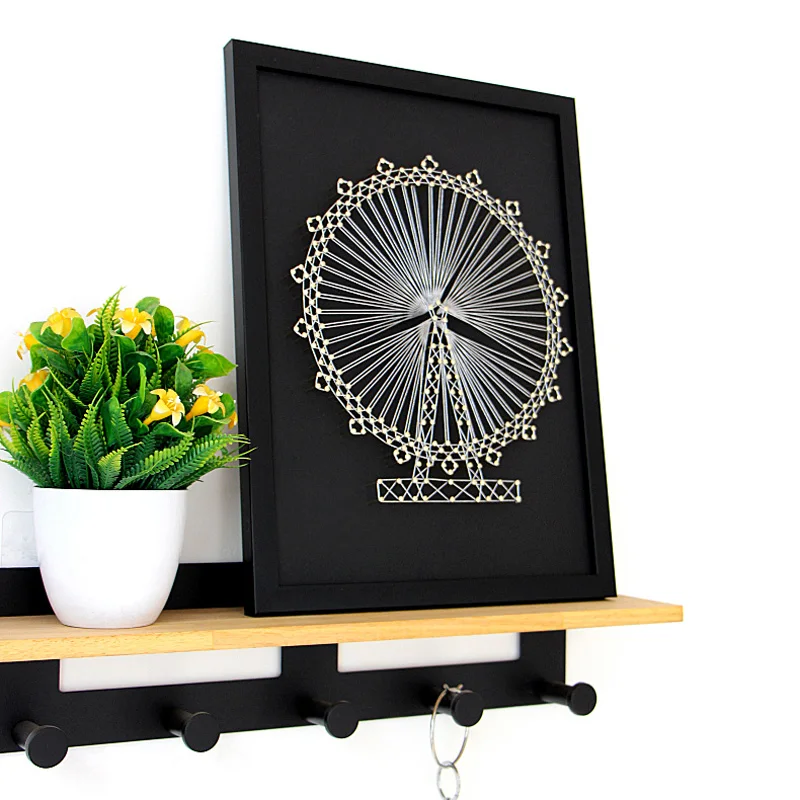 

Wheel Nail Winding Painting Tower And Ferris DIY Handicraft Yarn Winding Painting Handmade Decoration Painting Gift String