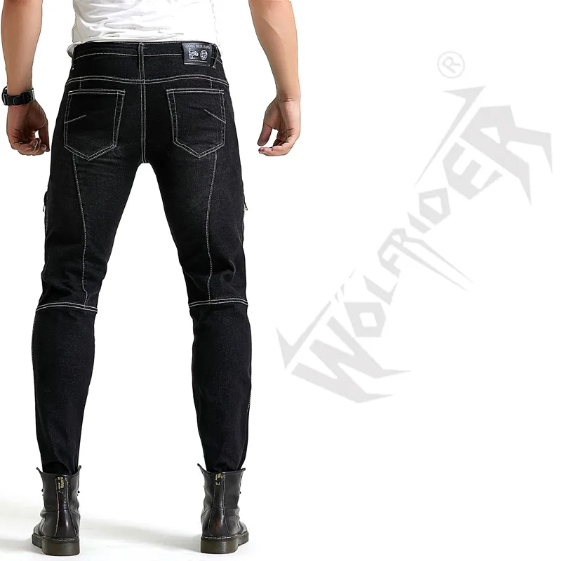 Новые мужские мотоциклетные брюки с защитой от осени для зимних мотоциклетных