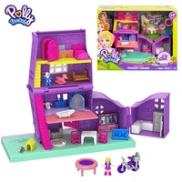 original polly pocket mini scene box pollyville pocket house surprise birthday hidden world toys for girls gift doll accessories
