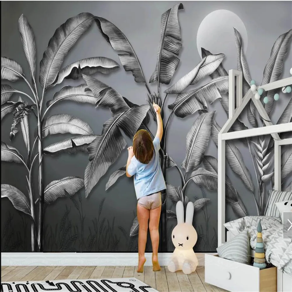 3D-обои Milofi на заказ настенные черно-белые обои в скандинавском стиле с