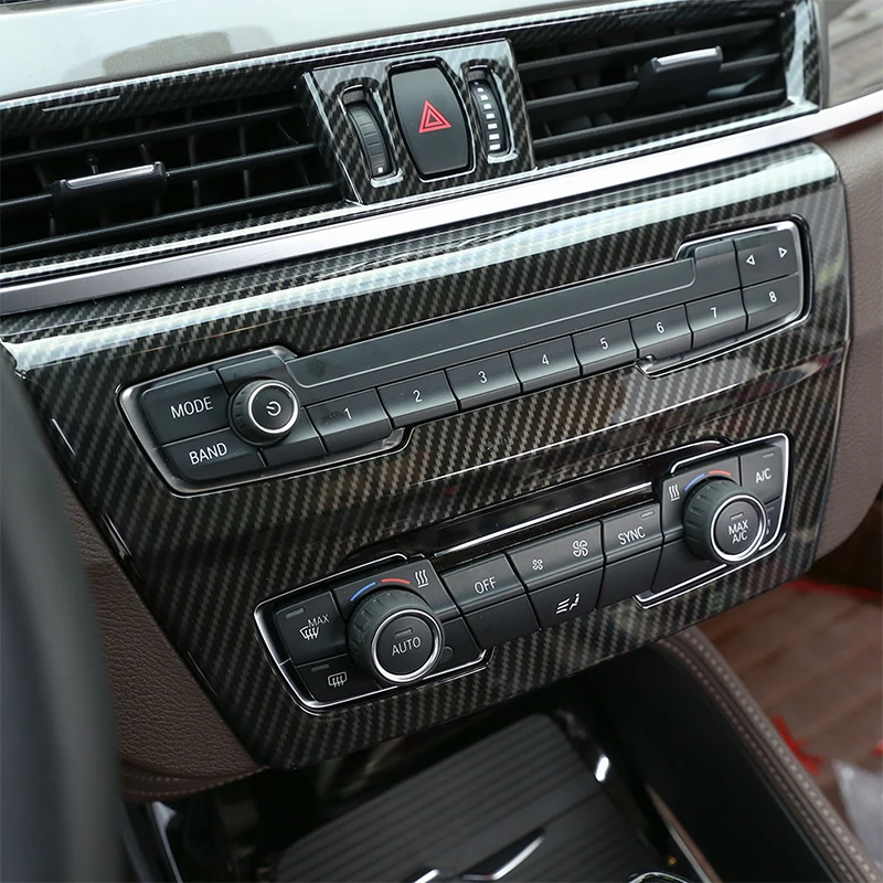 

Car accessories Carbon Fiber ABS Chrome Central Control Decorative Panel Trim For BMW X1 F48 2016-2019 & BMW X2 F47 2016-2019