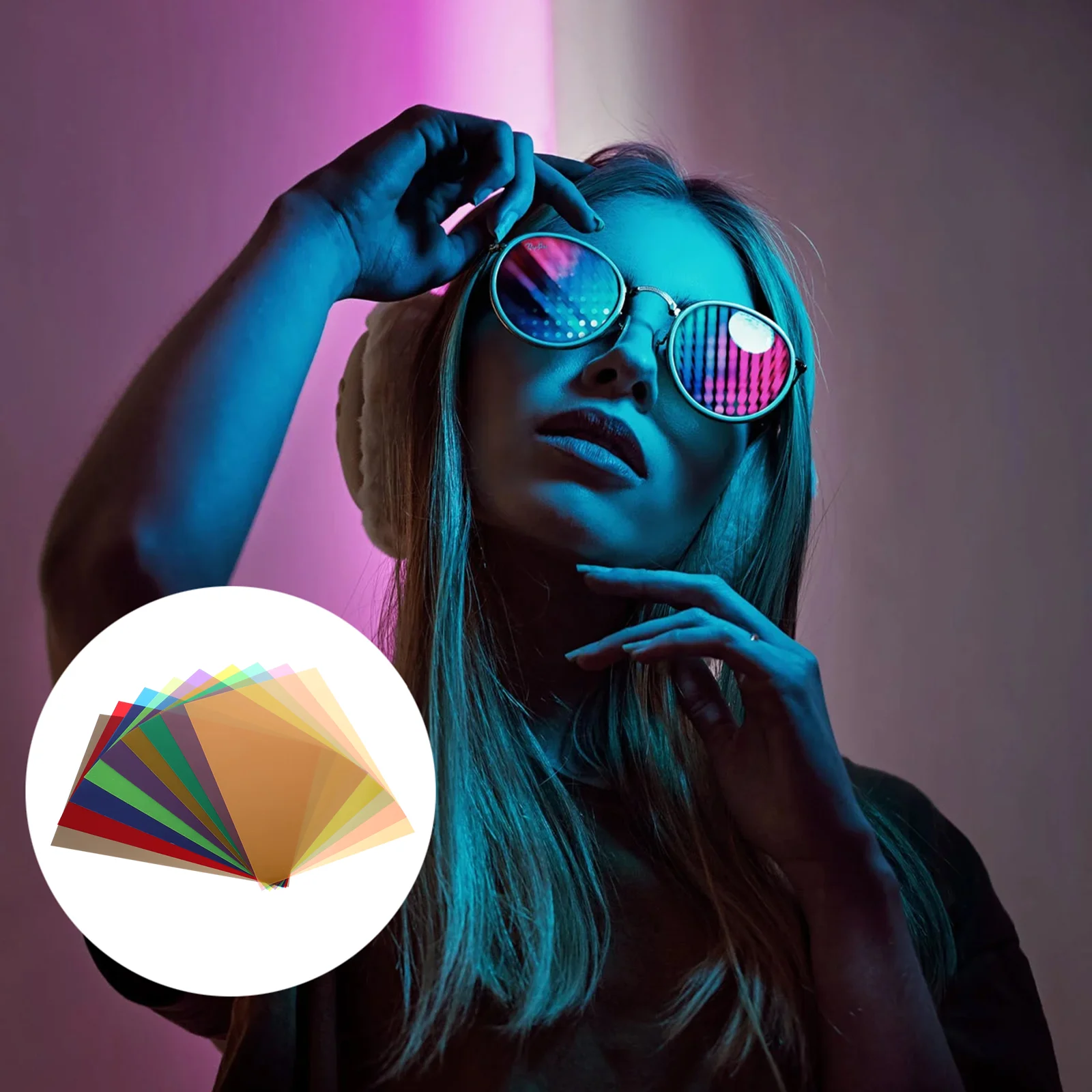 

9Pcs Color Correction Gels Light Filter Films for Flash Strobe (Assorted Color)