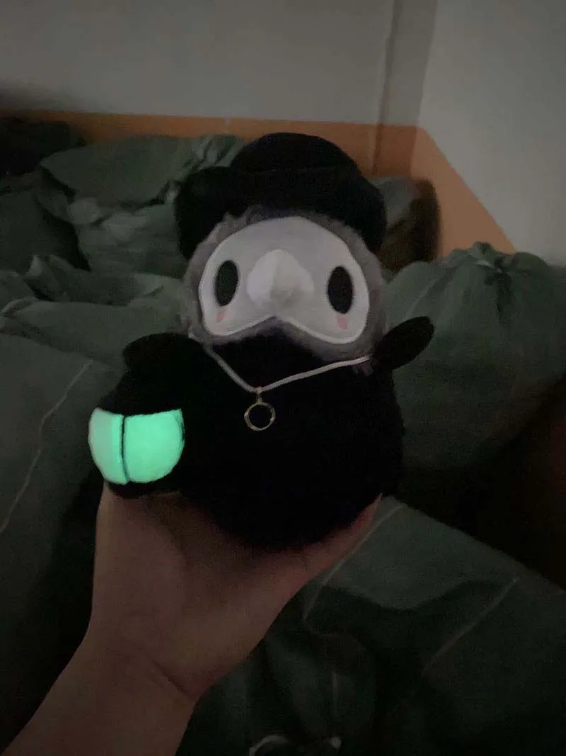 

20cm Cartoon Animal Plague Doctor Beak Plush Toy Halloween Beak Doctor Party Prom Props Luminous Plush Toy Gifts for Kids