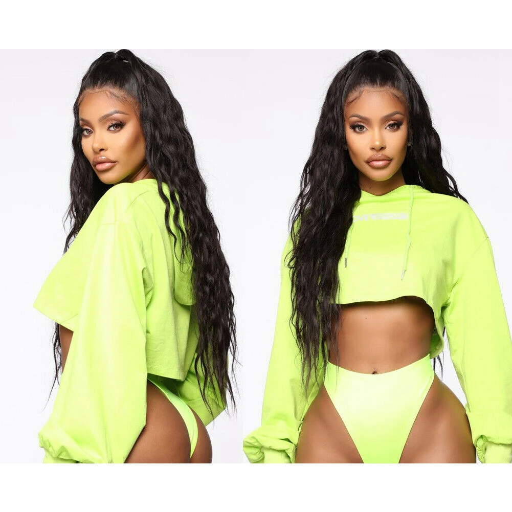 Женская толстовка с капюшоном Короткий Джемпер В Стиле Хип-хоп длинным рукавом и