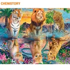 Картина по номерам CHENISTORY в раме с изображением животных, сделай сам, абстрактная современная картина по номерам, уникальный подарок для украшения дома, 60 х75 см