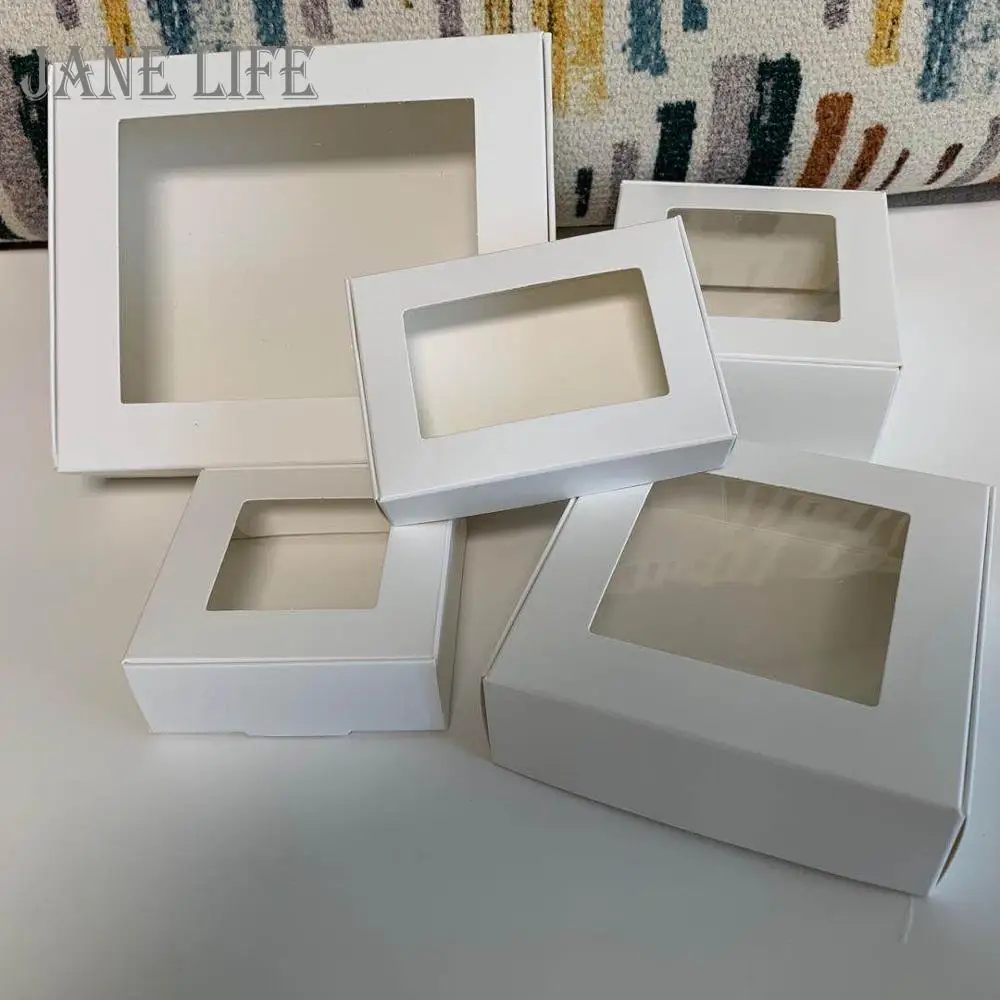 

50pcs Multi Size Cute Square Kraft Packaging Box Wedding Party Favor Supplies Handmade Soap Chocolate Candy Storage Carton