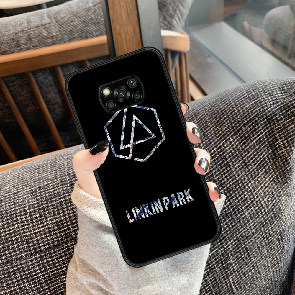 

linkin Rock and park Phone case Cover Hull For Xiaomi Mi A2 A3 8 9 9T Note 10 Se Lite Pro black Hoesjes Tpu Shell Fashion Funda