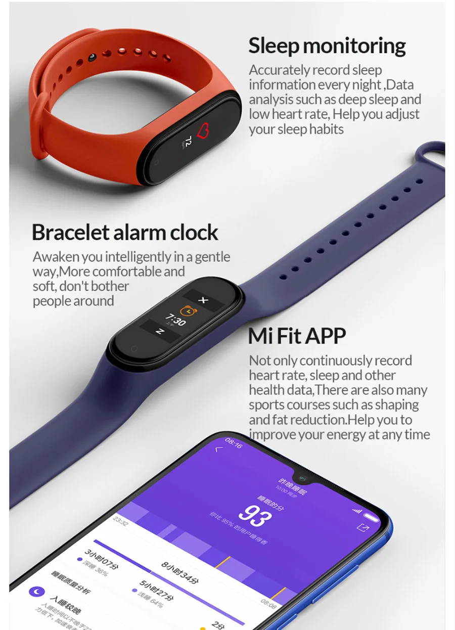 Xiaomi Mi-браслет, 4, новейший Xiaomi Mi-браслет, 4 браслета, пульсометр, фитнес, 135 мА/ч, цветной экран, Bluetooth 5,0