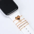 Браслет для Apple Watch, металлические подвески, декоративное кольцо, Алмазное украшение, силиконовый ремешок для смарт-часов, аксессуары для iwatch, браслет