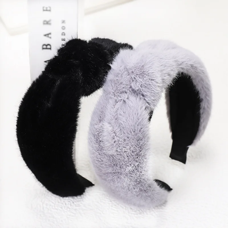 Женская винтажная повязка на голову из искусственного меха |