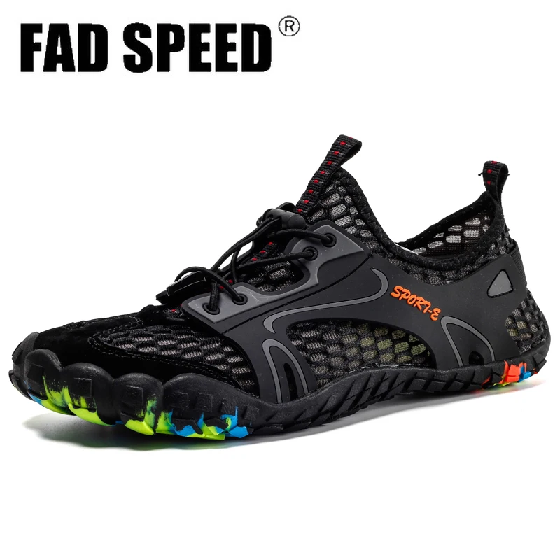 

2020 New Men Mesh Aqua Shoes Outdoor Unisex Non-slip Trekking Upstream Shoes Male Cool Hiking Wading Water Sports Gym Sneakers