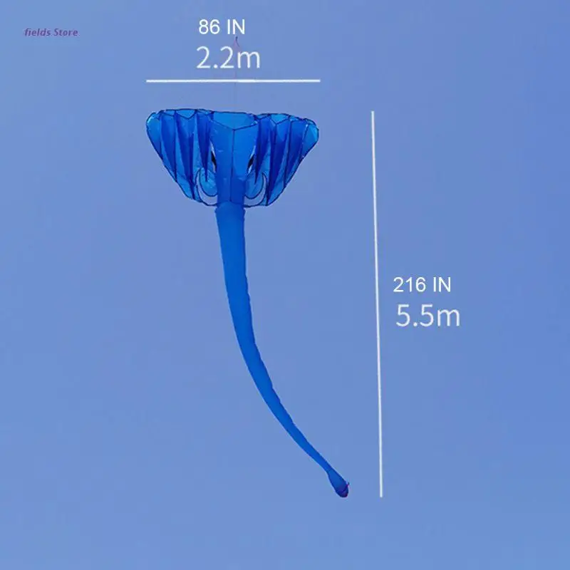 

3D Large Elephant Shape Beach Kites Frameless Soft Entertainment Sports Family Outdoor Holiday Parent-child Activities