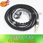 8-жильный посеребренный черный кабель для наушников LN006590 для Fitear To Go! 334 частный c435 mh334 Jaben 111(F111) MH333 223 22